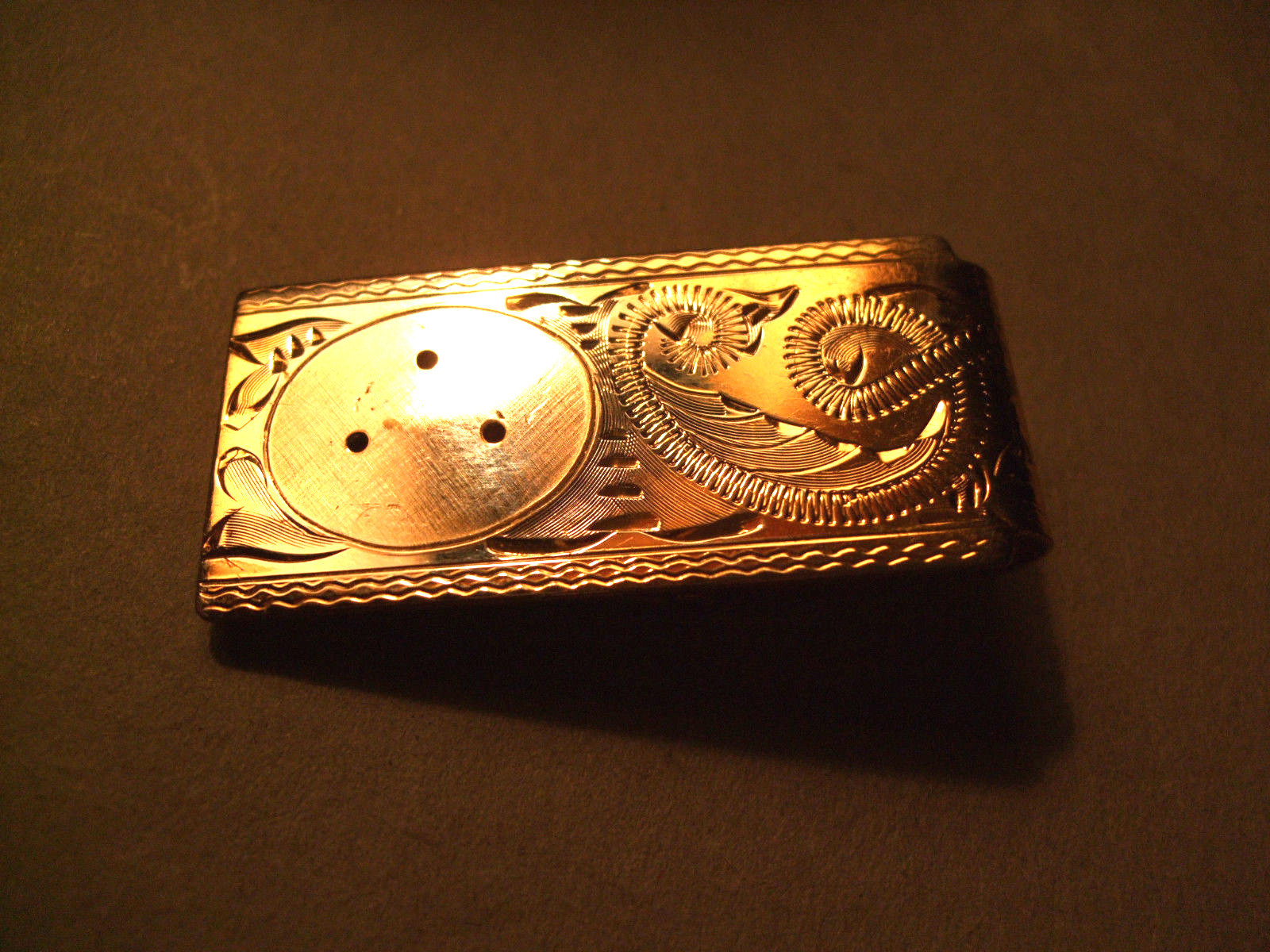 Engraved Money Clip  10K gold Trim 2
