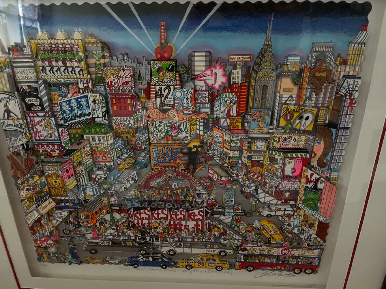 Neon Lights Shine Bright on Broadway” Charles Fazzino 3-D Neon Lights Shine Bright on Broadway” Charles Fazzino 3-D