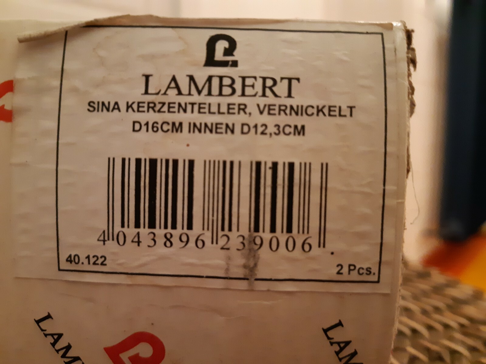 Zweierpack Lambert Kerzenteller Sina D16 cm vernickelt NEU und OVP