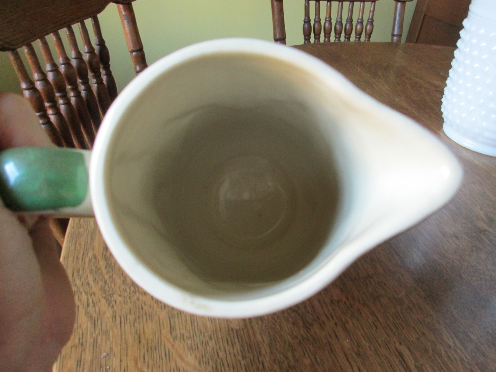 Vintage Shawnee Pottery White & Green Corn King #71 Tall Water Pitcher