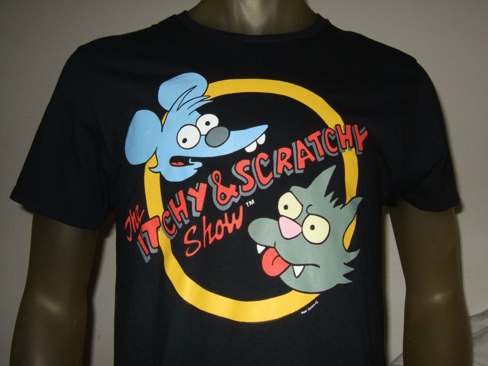 New Men's M,L,XL Black The Simpsons The Itchy and Scratchy New Men's M,L,XL Black The Simpsons The Itchy and Scratchy