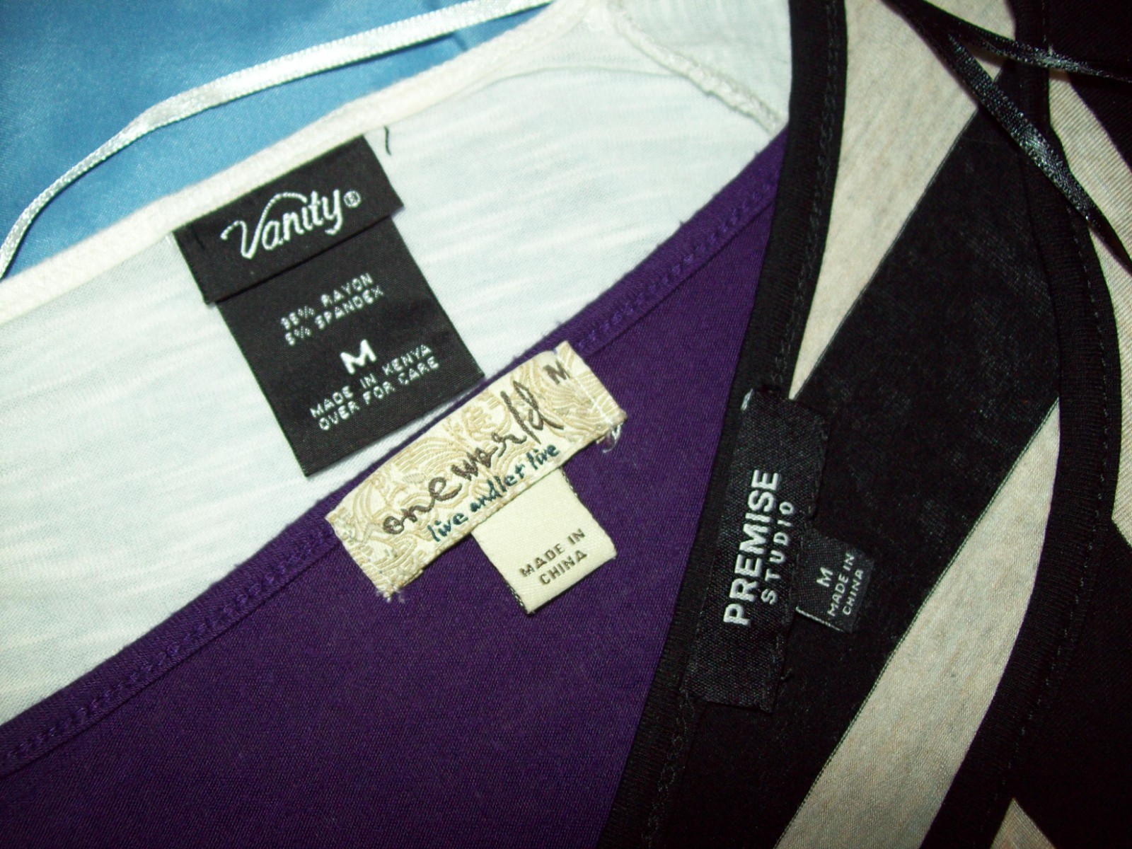 PREMISE STUDIO Vanity ONE WORLD Shirts LOT 3 Size medium Shirts Tops Blouse