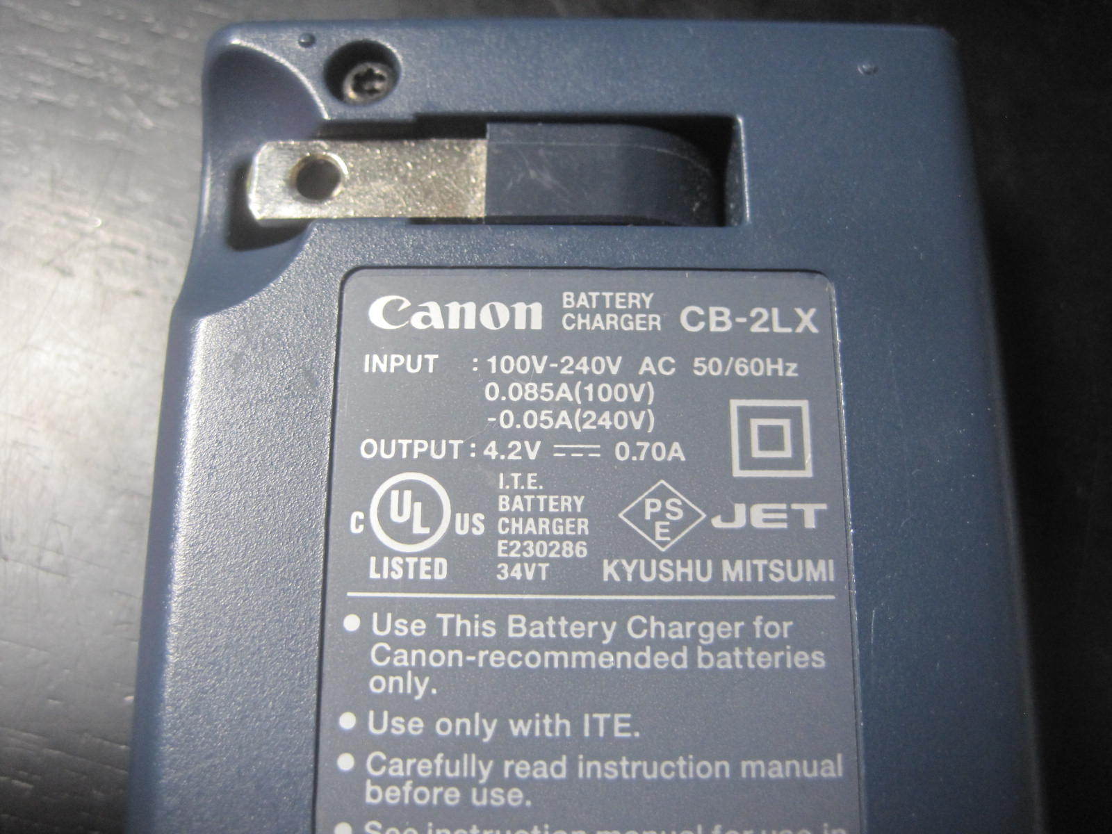 100% AUTHENTIC CANON BATTERY CHARGER CB-2LX