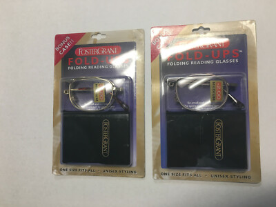 ( 2 ) Foster Grant Fold - Ups Folding Reading Glasses +200
