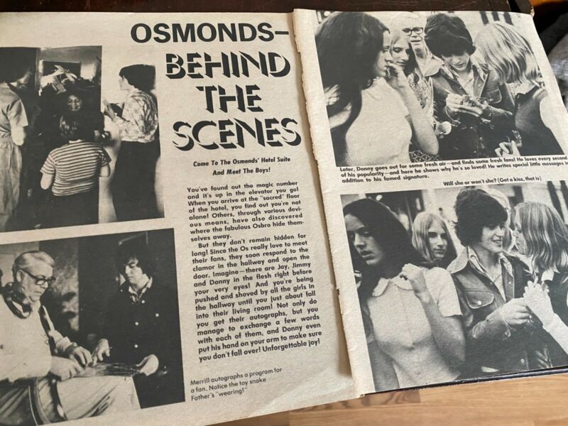 The Osmonds, Osmond Brothers, Donny, Two Page Vintage Clipping