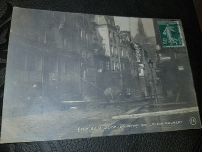 Real Photo Postcard of The Great Flood Of Paris January 28 1910 Maubert 