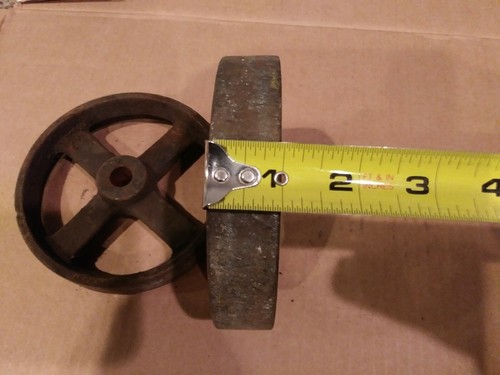Pair of 5 Inch Cast Iron Hit And Miss Cart Or Platform Scale Wheels