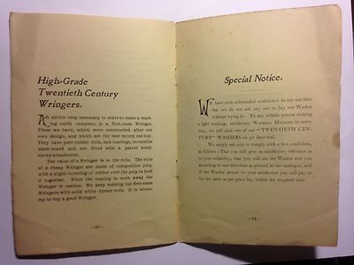 VINTAGE TWENTIETH CENTURY WASHER ADVERTISING BOOK