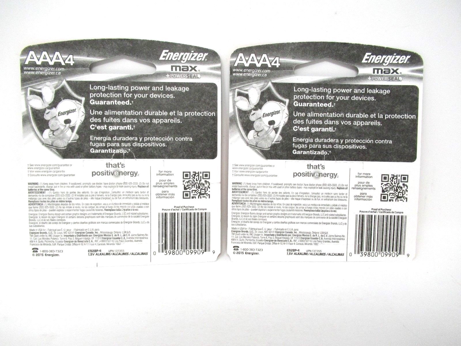 AAA Energizer Max Alkaline Batteries  2 Packs 4 Each 8 Total  12/2026