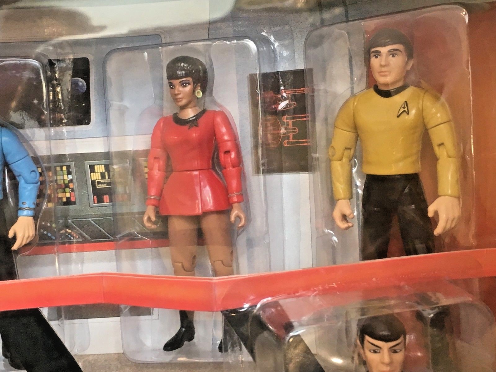 Playmates 7 FIGURES CLASSIC STAR TREK & ENTERPRISE BRIDGE SCENE 1993 Limited Ed