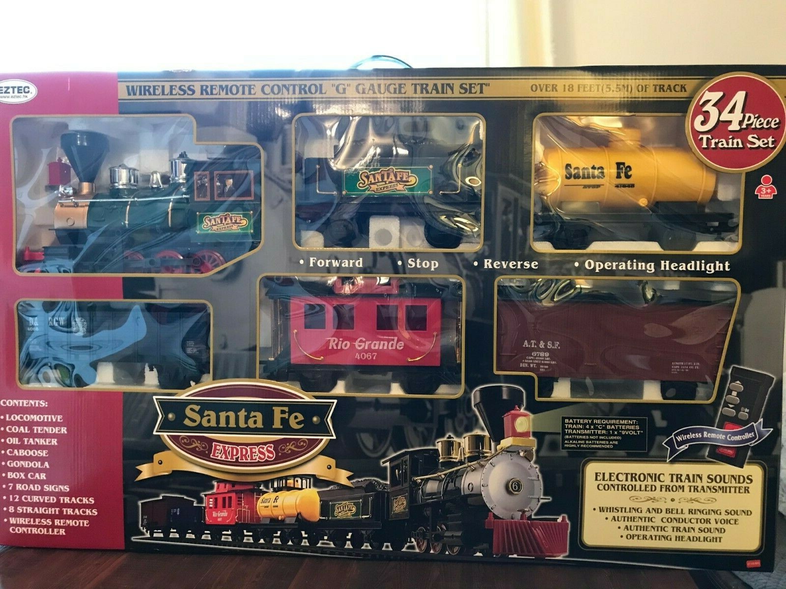 STEM Toys G Gauge Santa Fe 39 PIECE TRAIN SET, REMOTE