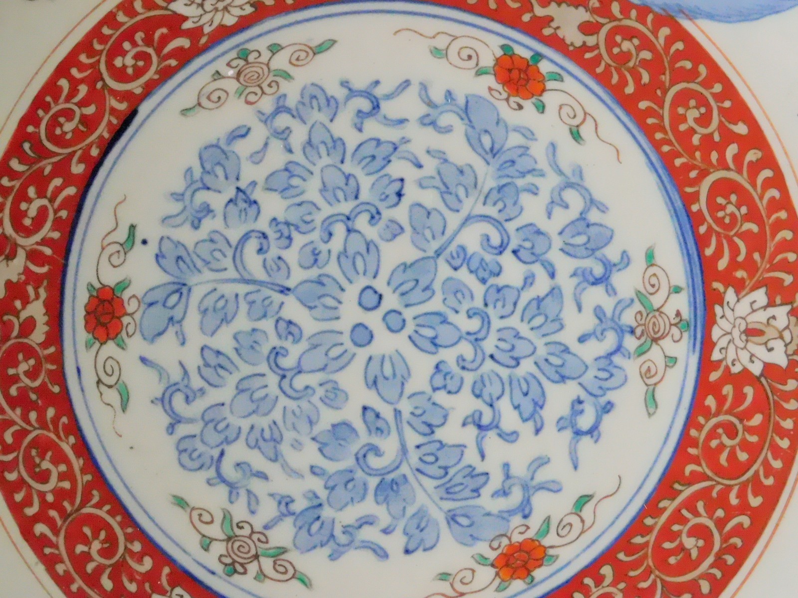 Enormous Antique Japanese Imari charger platter Meiji or earlier bamboo bonsai