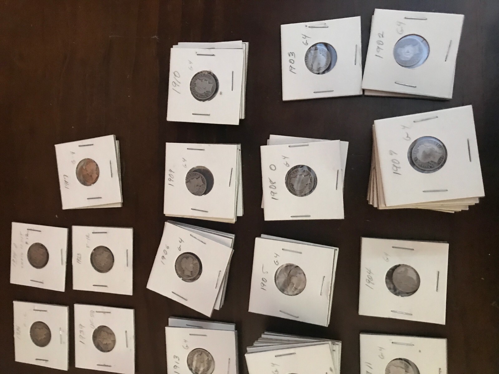 Lot of 72 Silver Barber Dimes Dated From 1902 to 1917 Estate Sale