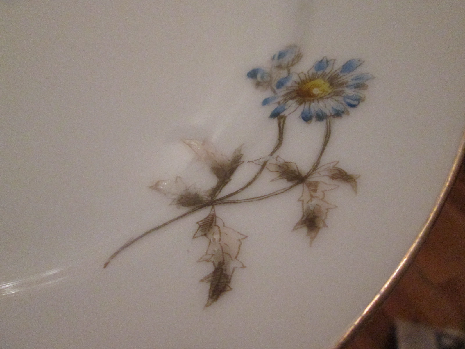 10  c1881 LIMOGES Blue Floral 8 1/2