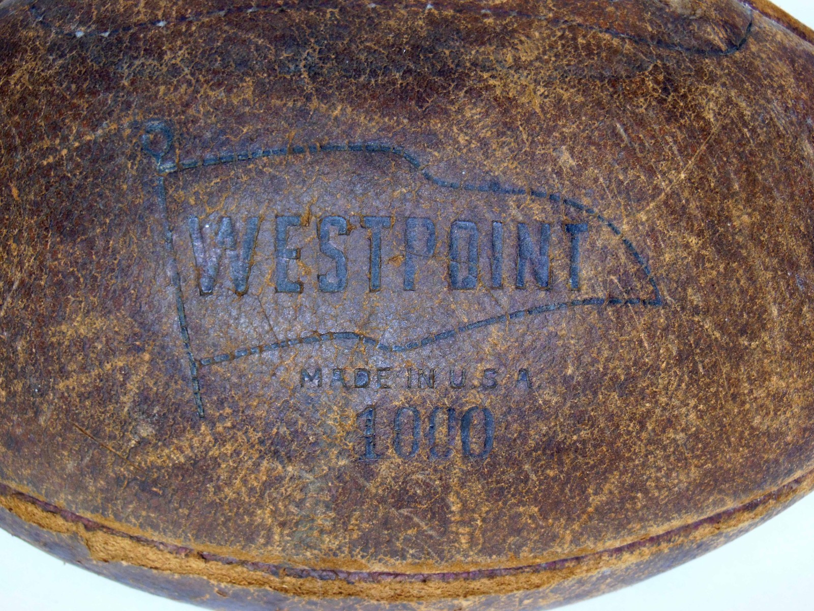 Vintage Westpoint Made in USA 1000 Top Grain Cowhide Leather Football Antique