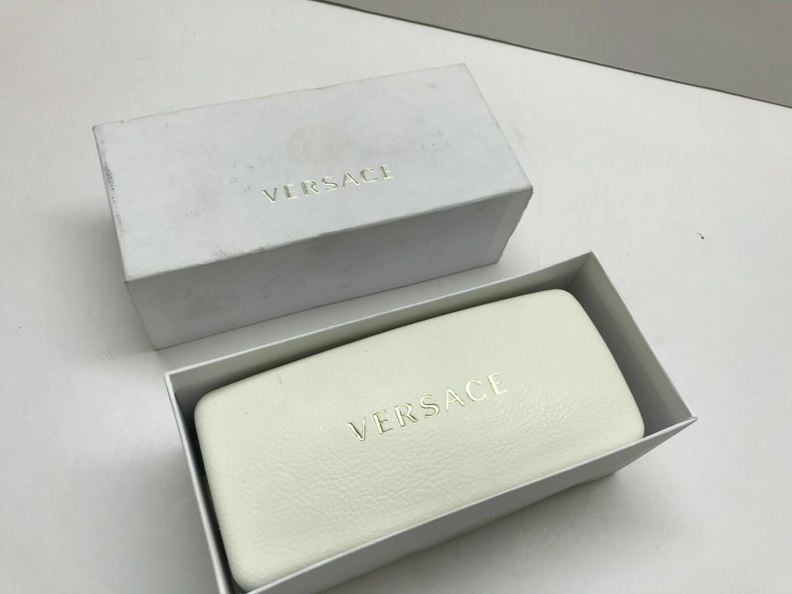 Versace Large Case Sunglasses W White Italy Women Made