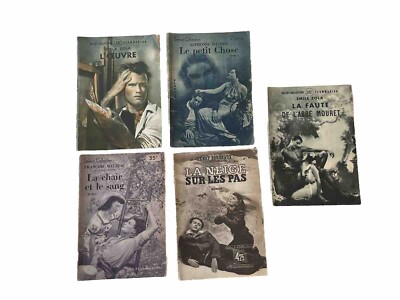 5 Vintage French LA NEIGE SUR LES PAS La Faute Zola Oeuvre Daudet