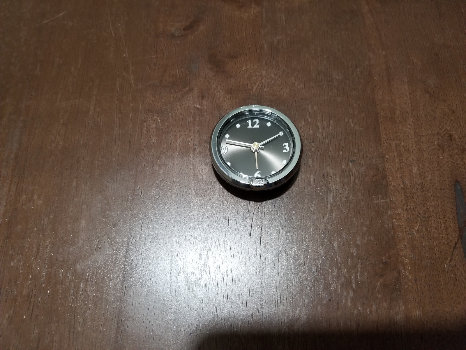 1 Black/Silver Analog Alarm Clock Round Display Car/RV/Truck Interior