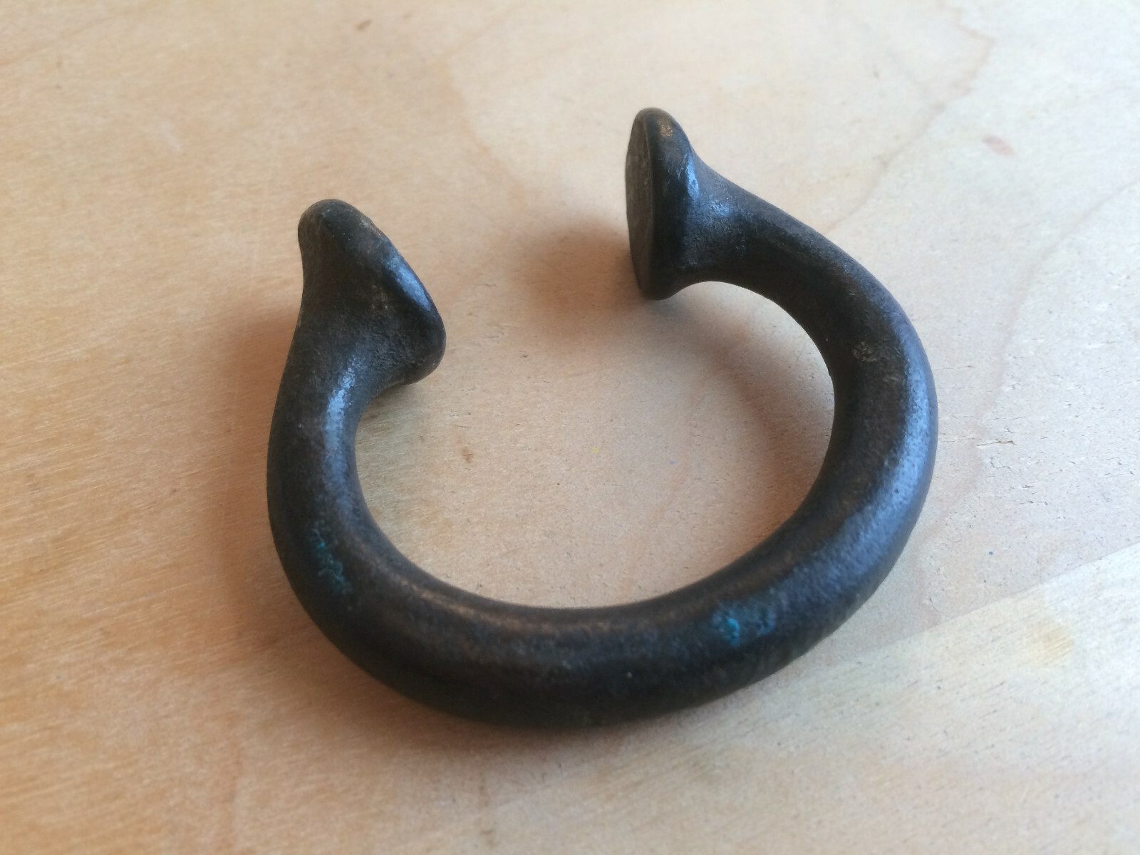 Antique 18th Century Americas Bronze Manilla African Slave Trade Bracelet Money