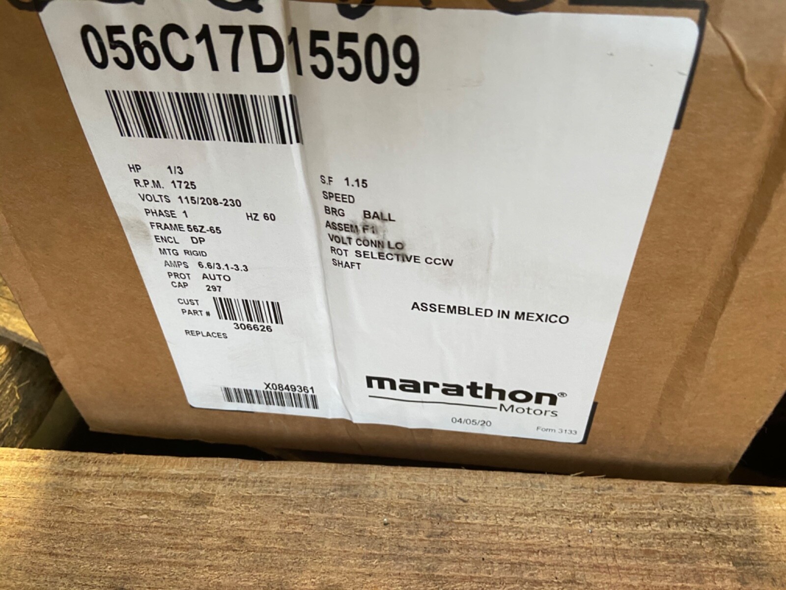 NEW MARATHON 306626 MOTOR, 56,ME , 056C17D15509 | eBay