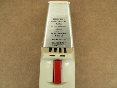 VTG 1970s Sears Roebuck Electric Carving Knife Stainless Steel Blades Wall Mount