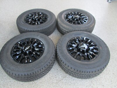 18'' CHEVY GMC HD 2500 3500 OEM FACTORY WHEELS TIRES WITH SENSORS BLACK