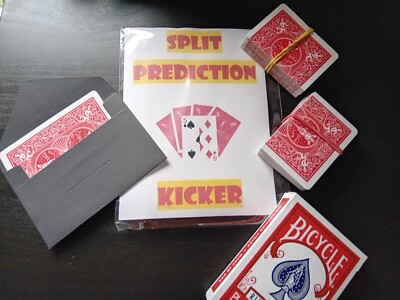 Split Prediction Kicker  - Card Trick - Deck & Prediction -Force Cards 5D/5S NEW