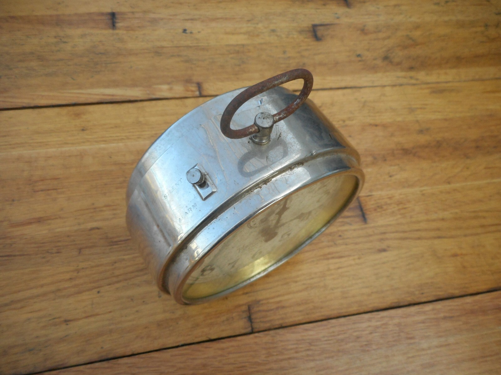 Antique The National Call Ingraham 8 Day Alarm Clock Peg Leg For Repair