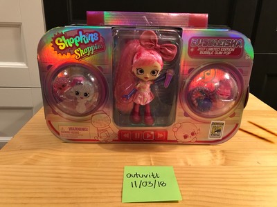 SHOPKINS SHOPPIES BUBBLEISHA BUBBLE GUM DOLL 2017 COMIC CON EXCLUSIVE 1500 PCS