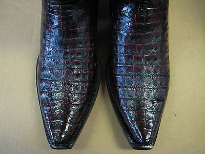 Pre-owned Los Altos Boots Los Altos Women Cherry Genuine Snip Toe Crocodile Western Cowboy Boot (m) L91181 In Cherry Black