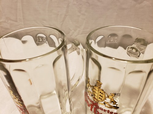 2 ~ GTUTTGARTER HOFBRAU ~ 0.4L HEAVY WEIGHT Beer Glasses Mugs ~ FAST SHIPPING! A