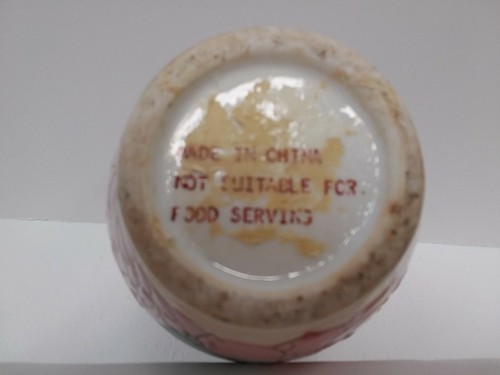 Chinese Pottery Vase Floral Pink Purple Iris' Green 8