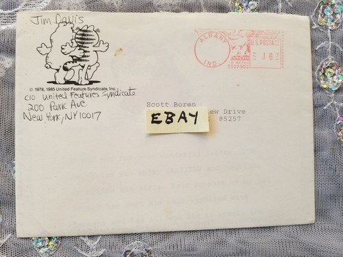 Jim Davis SIGNED Garfield Just A Friendly Note 1988