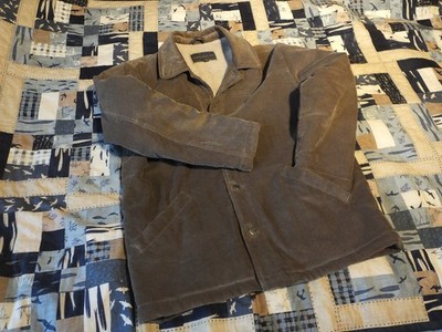 Naturalife vintage mens overcoat size L drk beige cord & sherpa lining excellent