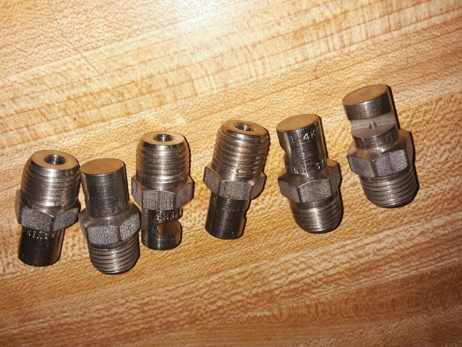 6 Spraying Systems Spray Nozzle 1/4KSS-5 Agriculture 90 Fan Jet Stainless Steel