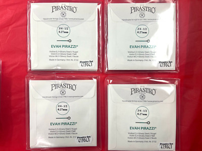 4  x 100% Authentic Pirastro Evah Pirazzi  3/4-1/2 Violin String Set Medium