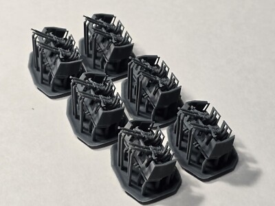 1/200 3D Printed Quad 40mm Bofors AA Guns 30* Pos W Shield X 6 3D Printed