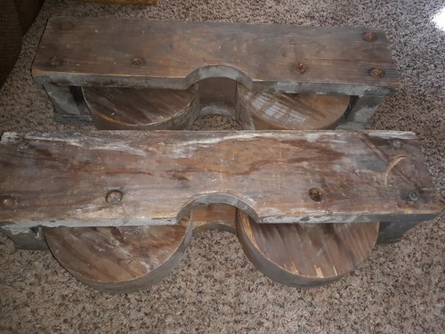 4 Vintage Wood Homemade Buggy Wheels  Garden Cart Wagon unusual Antique wooden