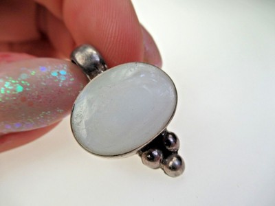 VINTAGE ESTATE STERLING SILVER GENUINE MOTHER OF PEARL PENDANT 925 MEXICO