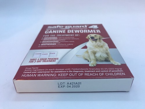 Safe-Guard 4 Canine Dewormer 3 Day Treatment Free Ship Exp 04/2020 New I