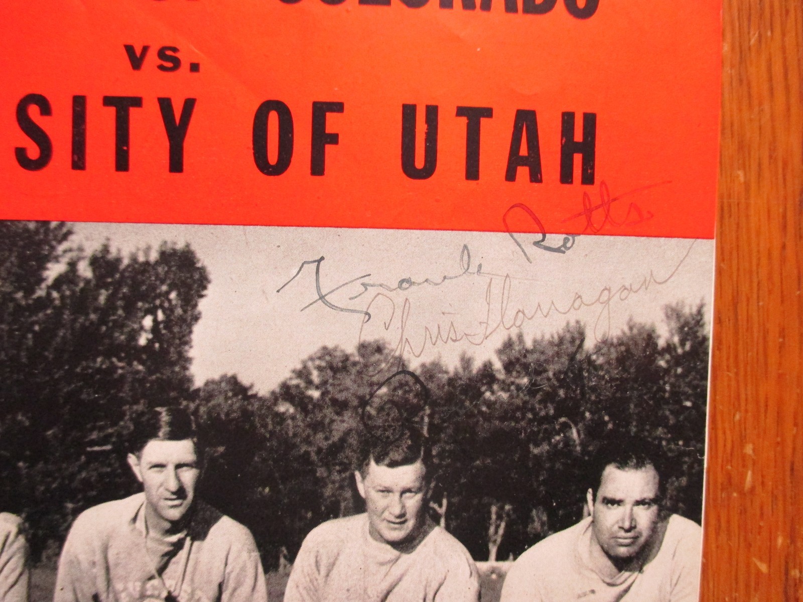 FRANK POTTS/ROLAND KARANCI/CHRIS FLANAGAN  Signed 1945 Colorado Football Program