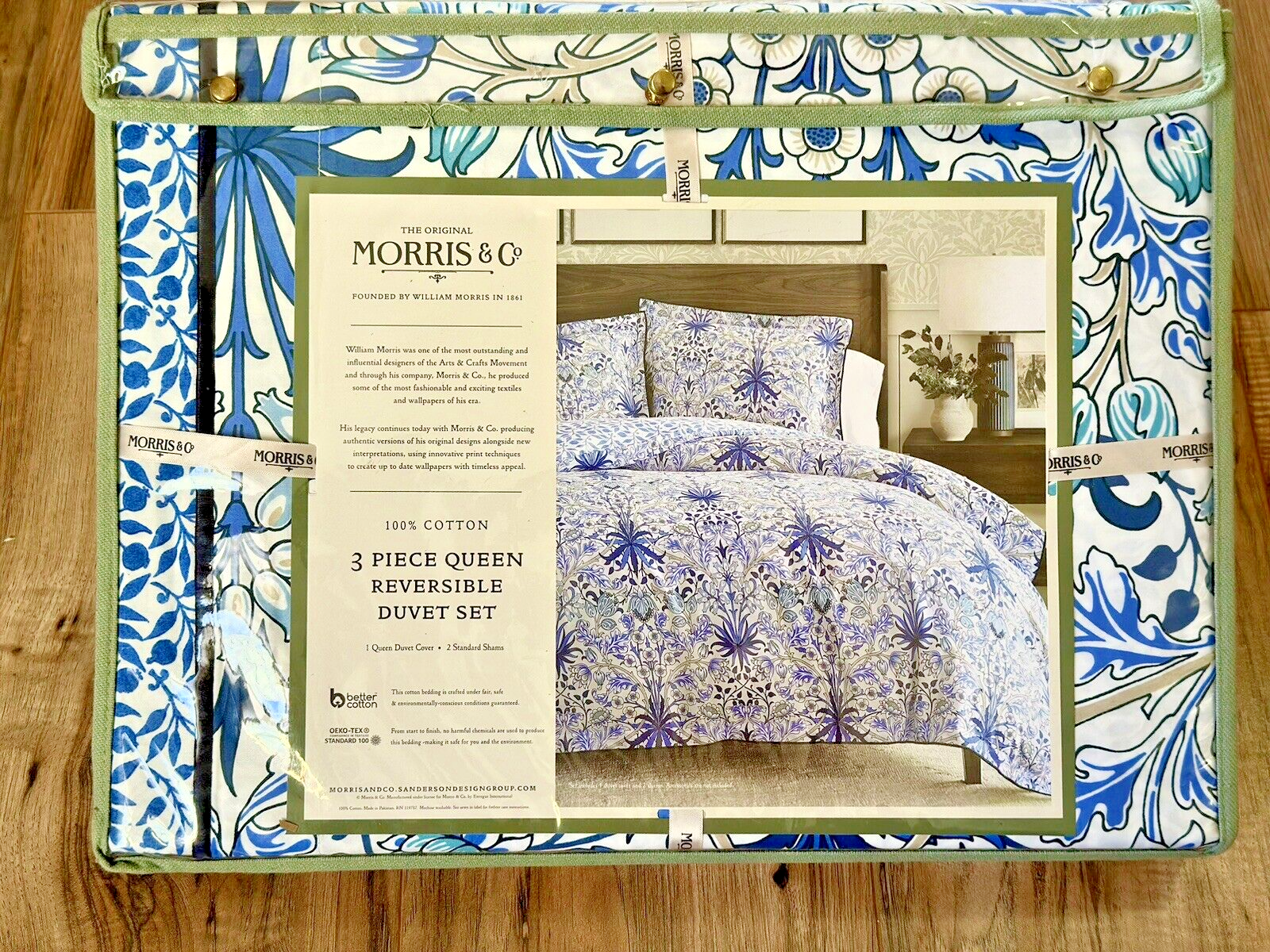 トップス ORIENT MILLINERY DUVET Painted Chinoiserie Garden Print Bedding 400tc Cotton Sateen
