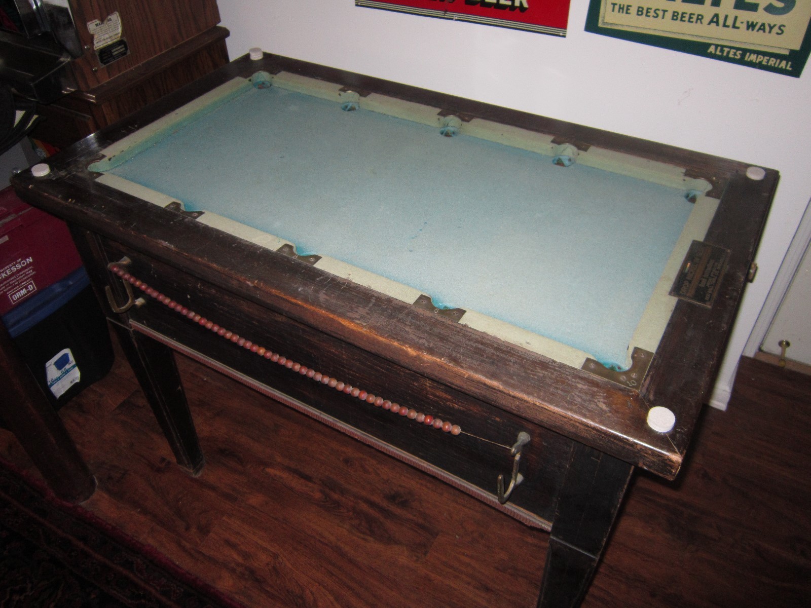 Rare Red Ball Table Chicago from Bowling Alley in Illinois Rare Pool Style Game