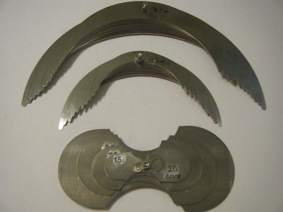 Davis - large radius gage set - 5 mm to 155 mm x 5 mm.