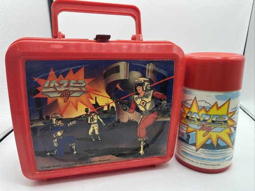 Vintage 1986 Worlds of Wonder LAZER TAG Lunchbox & Thermos Aladdin