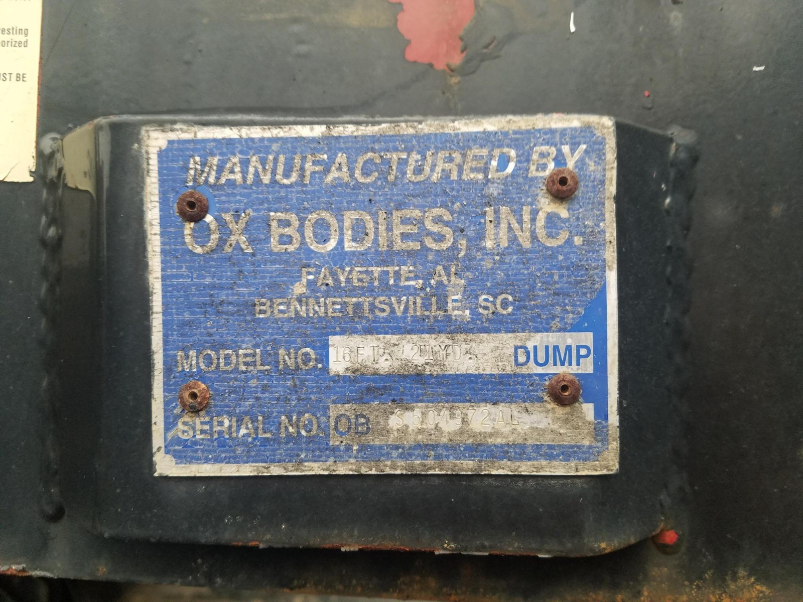 Large Complete Dump Truck Bed