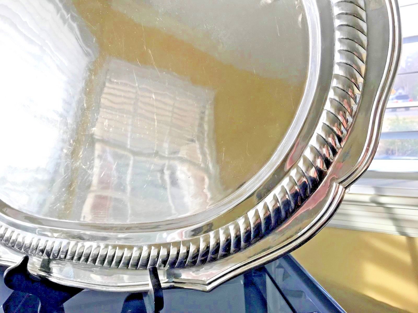 Silver Butler's Serving Platter or Tray 23