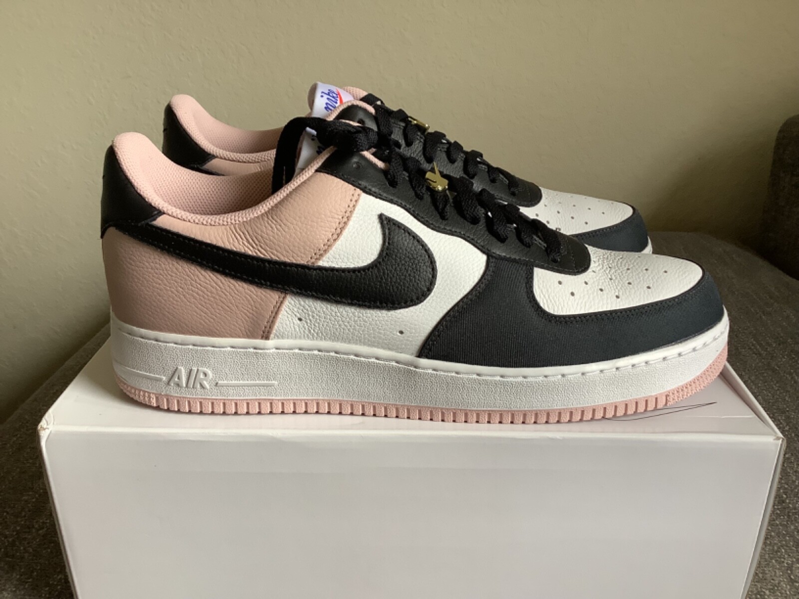 [NIKE]♠Nike エアフォース 1 '07 low se casual shoes NIKE AIR FORCE 1 LOW ID BLACK/WHITE-BLACK SIZE MEN'S 7