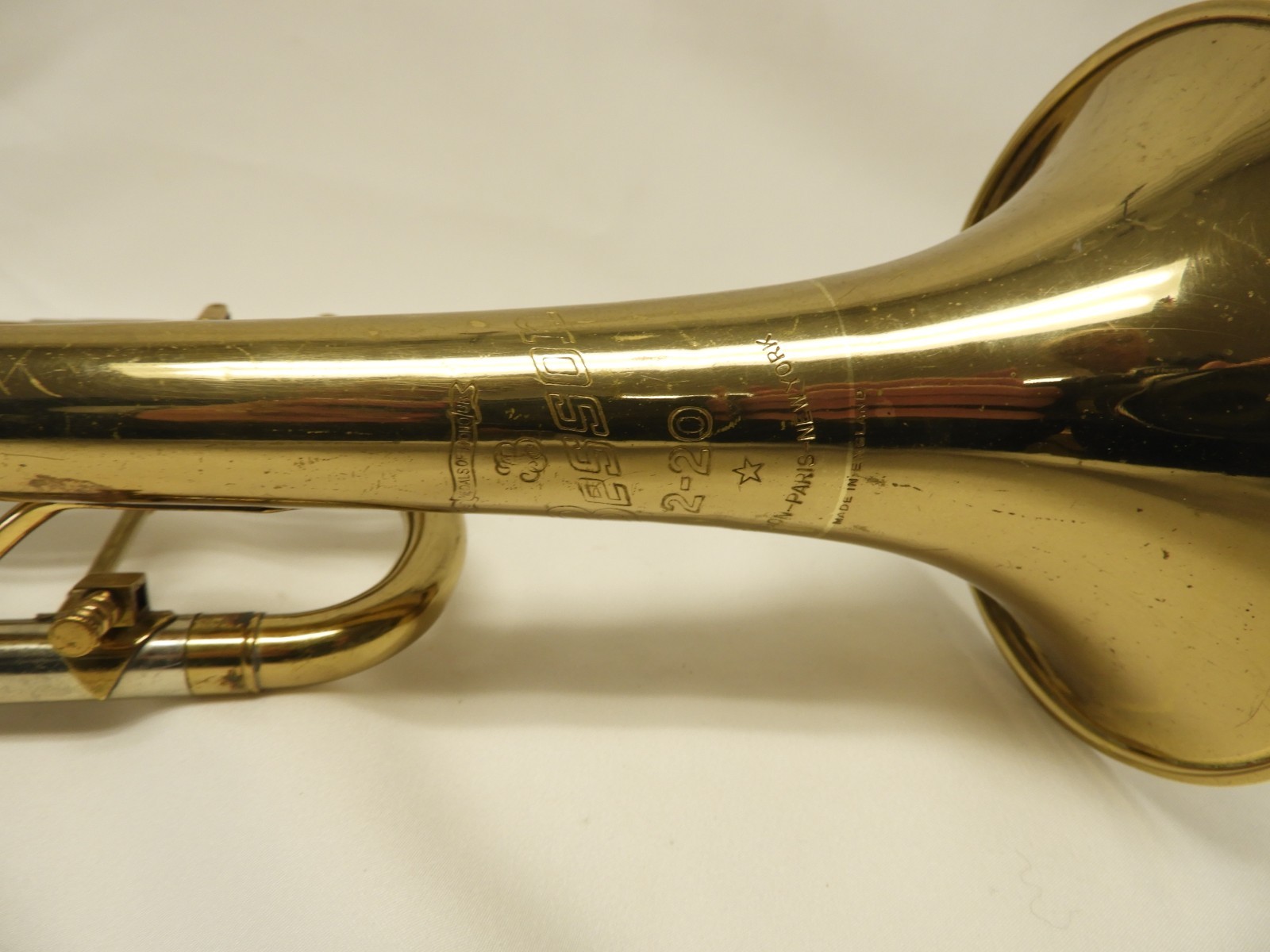 BESSON 2-20 BRASS TRUMPET LONDON PARIS NY MADE IN ENGLAND #
