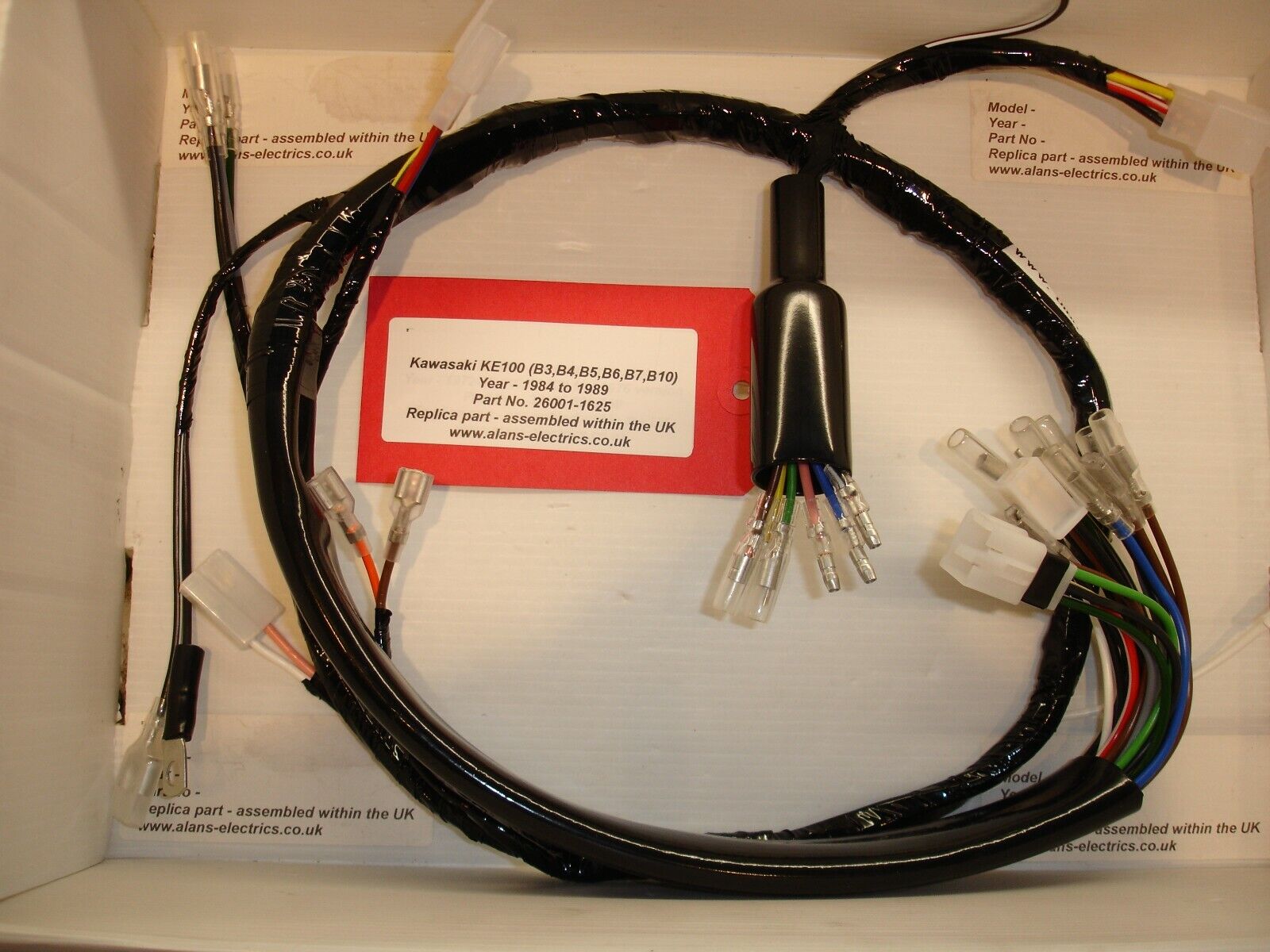 Kawasaki KE100 (B3,4,5,6,7 &10 Replica wire harness 1984-89 Kawasaki KE100 (B3,4,5,6,7 &10 Replica wire harness 1984-89